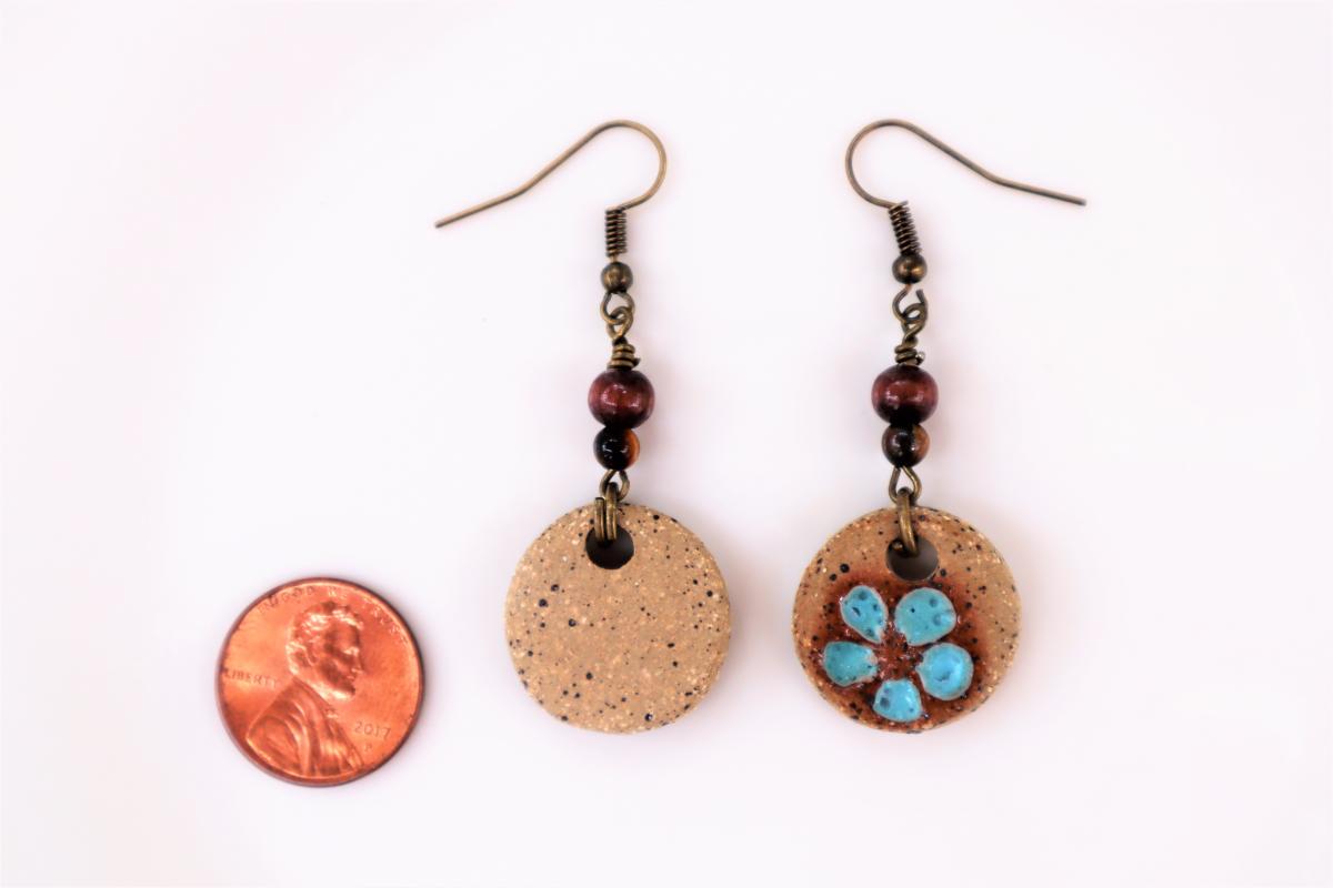 Light blue flower earringsã€€#10 picture