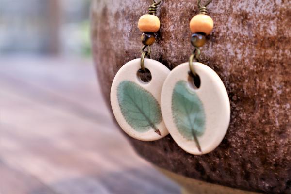 Sage Leaf earrings　#2 picture