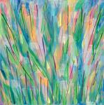 Green Grass & Flowers Abstract Painting