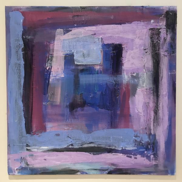 Abstract Marks in Blue, Purple & Pink Original Painting