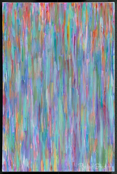 Turquoise Lines Multicolour Abstract Painting