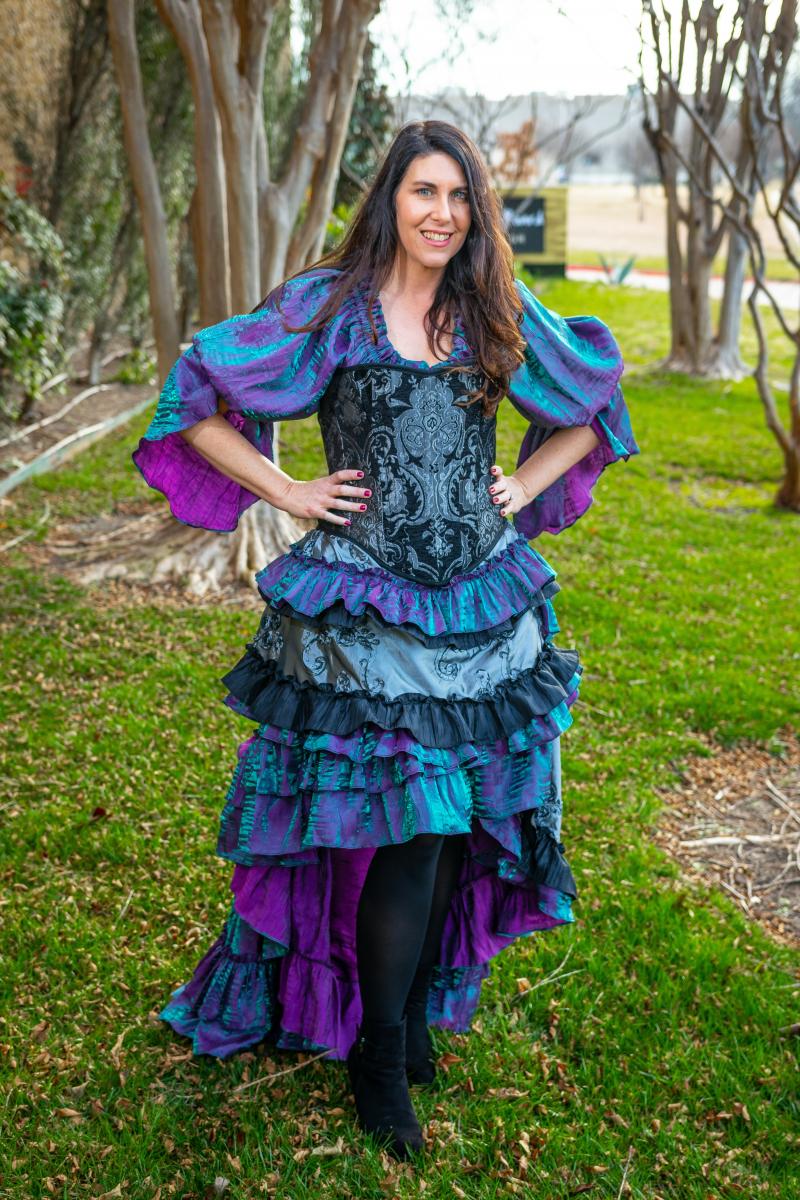 Over-Bust Corset Damask Silver with Choice of Color picture