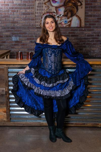 Over-Bust Corset Damask Black with Choice of Color picture