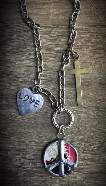 PEACE LOVE and FAITH necklace