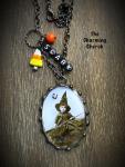 Halloween scary witch necklace