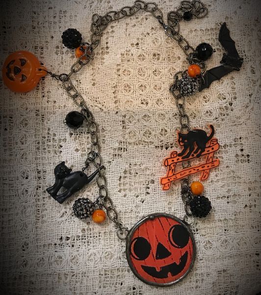 Halloween junked up necklace picture