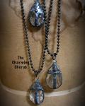 Vintage chandelier cross crystal necklace