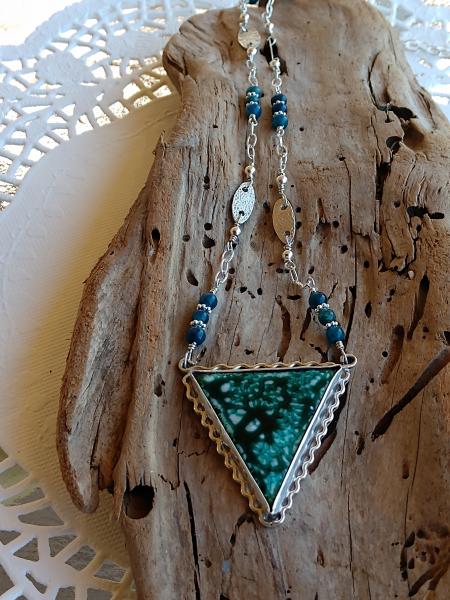 Sterling Silver Crackle Enamel Necklace picture