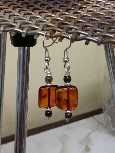 Amber and Smokey Topaz Earrings picture