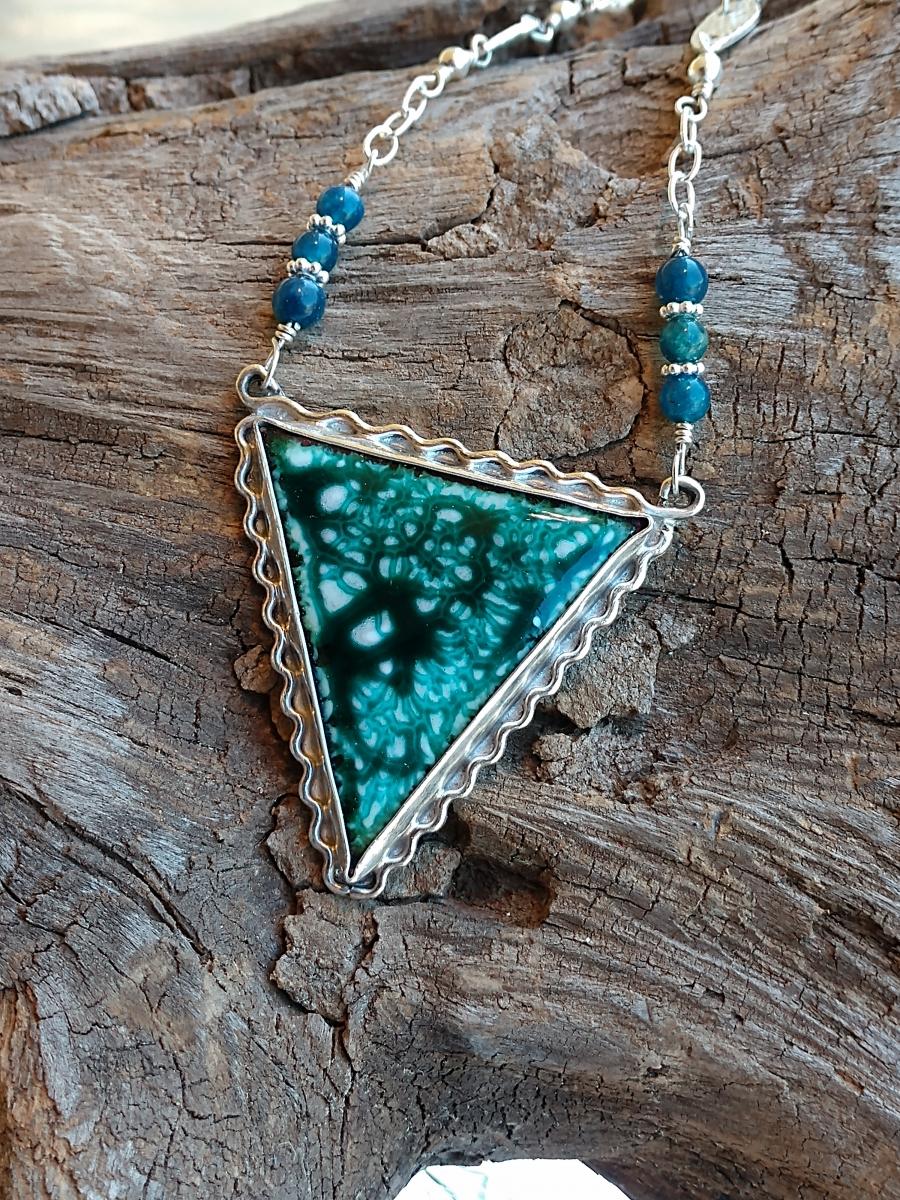 Sterling Silver Crackle Enamel Necklace picture