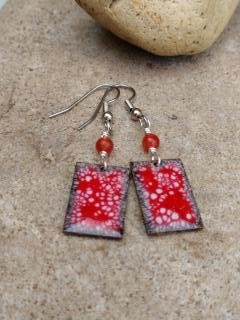 Enamel Red Square with White Crackle picture
