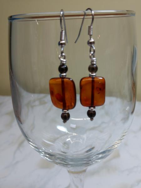 Amber and Smokey Topaz Earrings picture