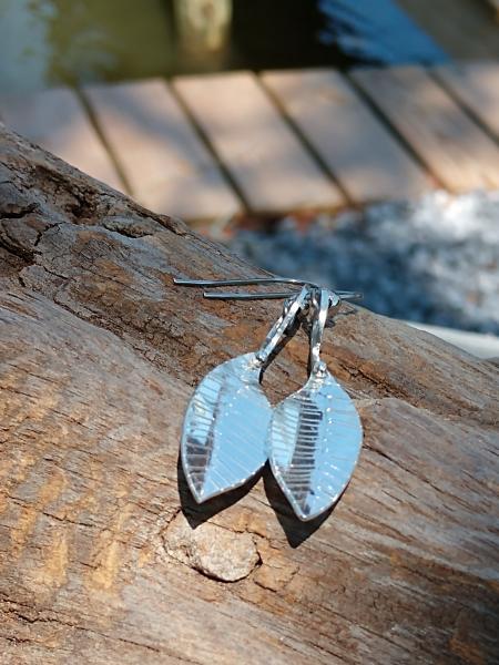 Sterling Silver Leaf Earrings picture