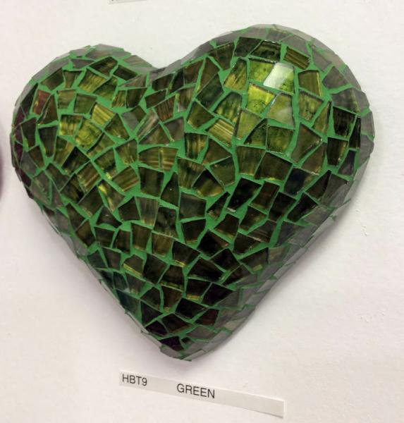 GREEN Small Mosaic Heart