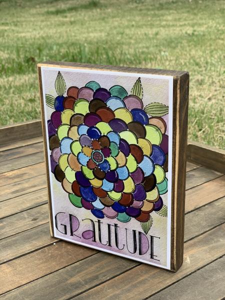 Gratitude multicolor Flower Wall Art