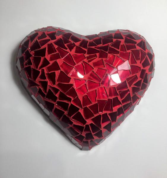 RED Small Mosaic Heart