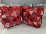 Project Bag - Red with Hearts