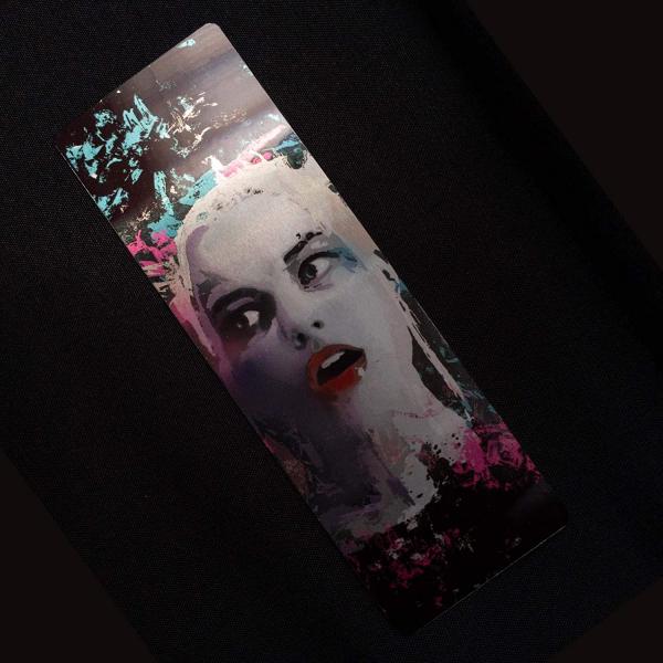 Harley Quinn Splatter Paint Metal Bookmark picture