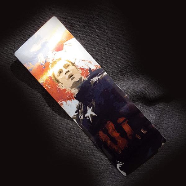 Captain America Splatter Paint Metal Bookmark picture