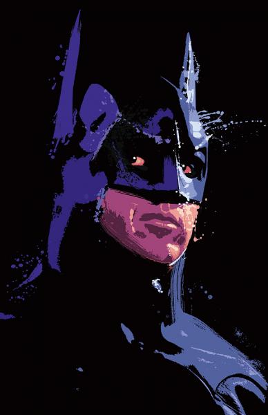 Michael Keaton Batman Splatter Paint picture