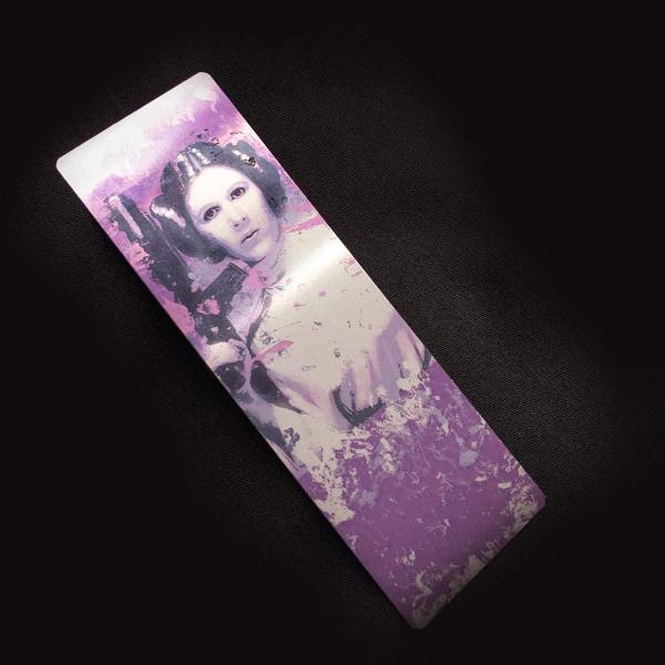 Princess Leia Splatter Paint Metal Bookmark picture