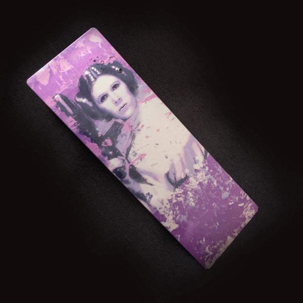 Princess Leia Splatter Paint Metal Bookmark picture