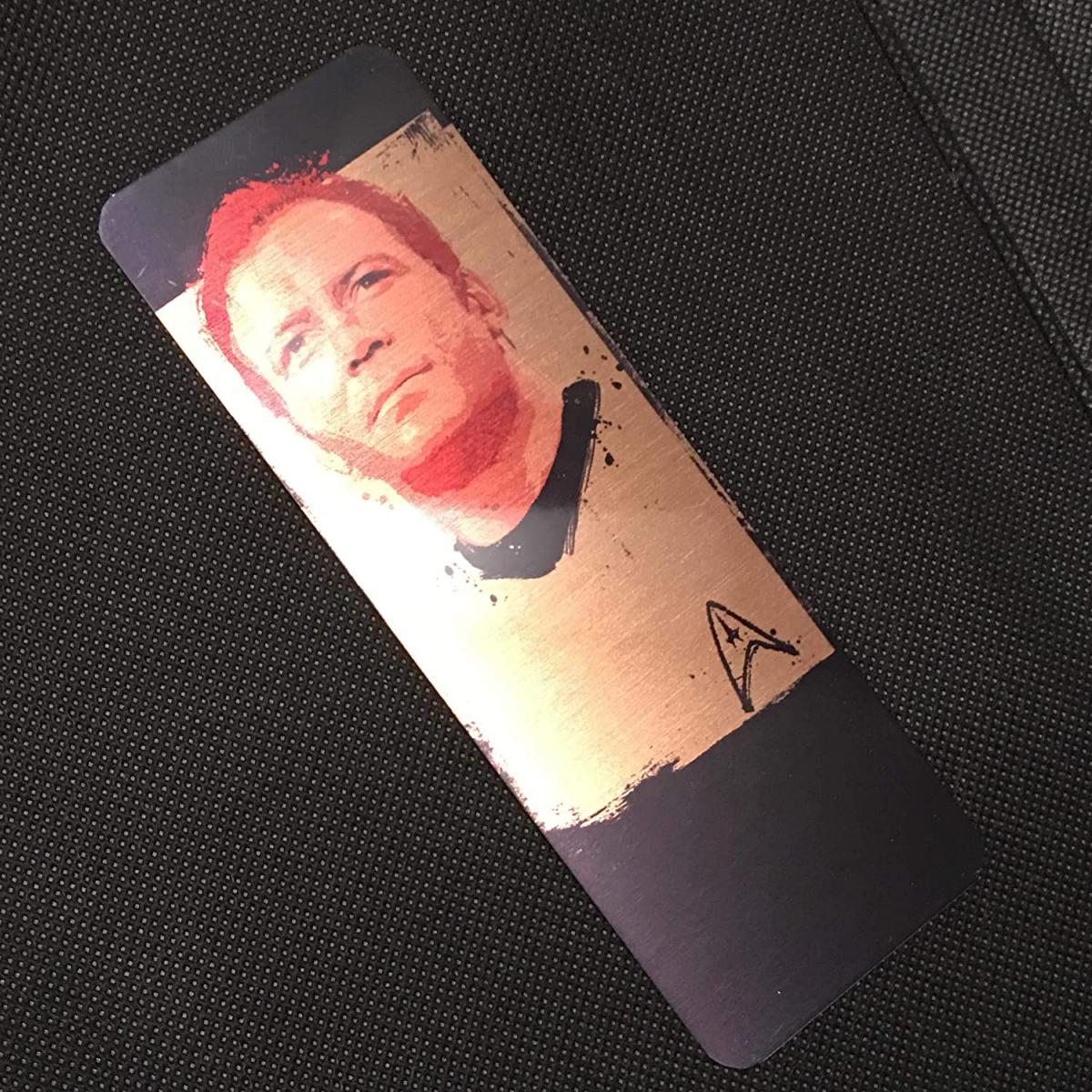 Captain Kirk Splatter Paint Metal Bookmark picture