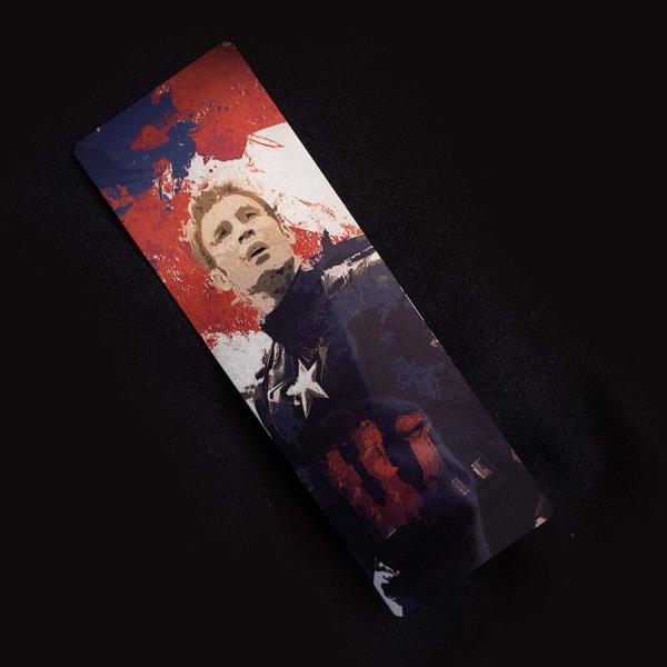 Captain America Splatter Paint Metal Bookmark picture