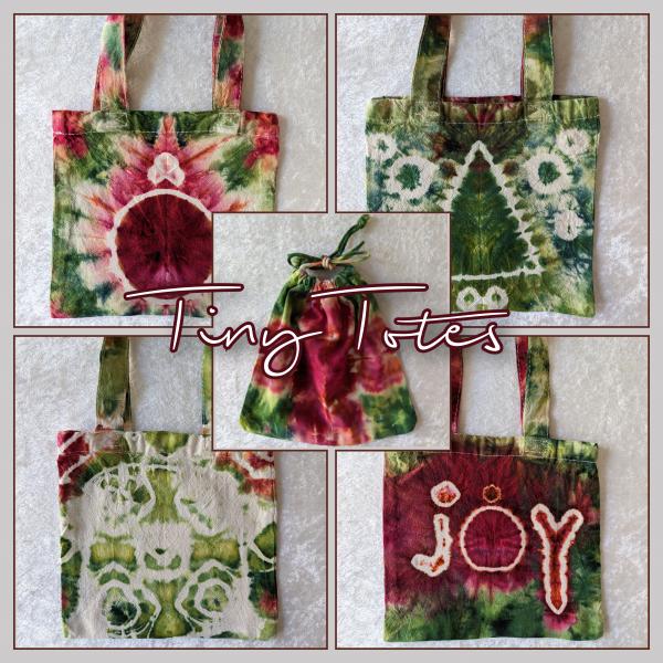 Holiday Tiny Totes ~ Reusable Cloth Gift Bags picture