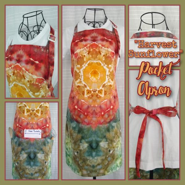 S/M Pocket Adjustable Apron ~ Harvest Sunflower picture