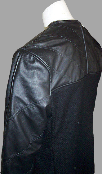 Mens Leather and Wool Trench Coat picture