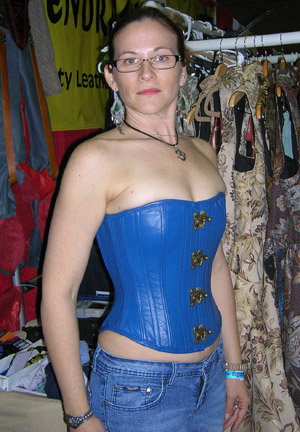 Leather Overbust Clasp Front Corset picture