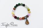 Multi Semi Precious Stone Bracelet with Ammonite Pendant