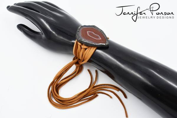 Agate and Leather Bracelet