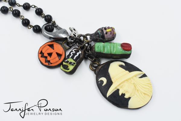 Black Onyx Beaded Necklace with Halloween Bundle picture