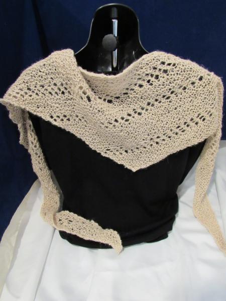 Open Knit Cream Shawl (p-135) picture