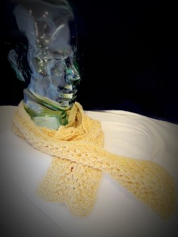 Natural Dyed with Marigold Hand Knitted Scarf (p-100)