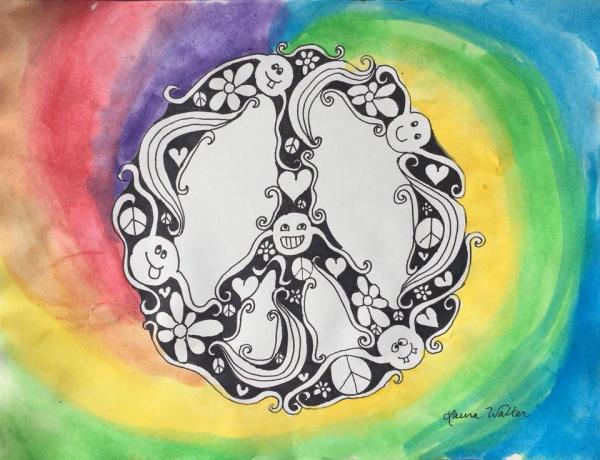 Peace zen tangle