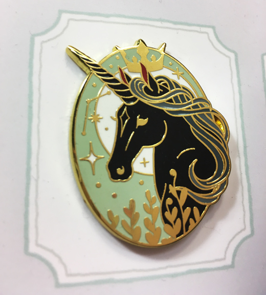 Black Unicorn Enamel Pin