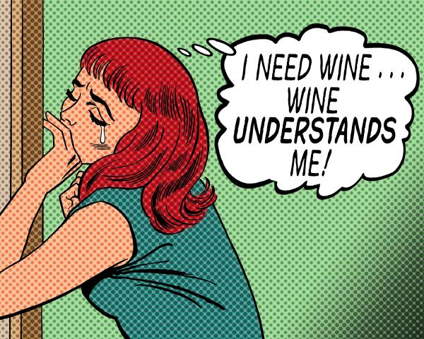 "Wine Understands Me" Retro-Style Print picture