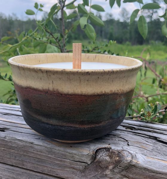 Earth Tones Hand Thrown Bowl Candle