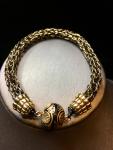 Gold and Black Viking Knit Bracelet