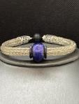 Silver Viking Knit Bracelet with Purple Murano