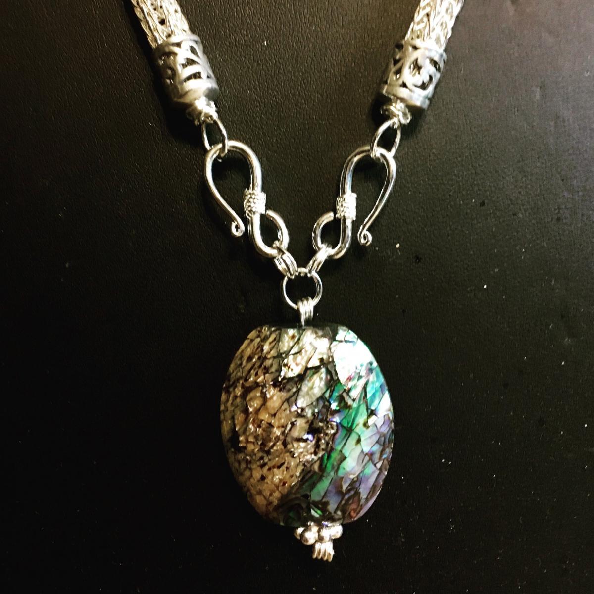 Silver Viking Necklace with Pendant Attachment picture