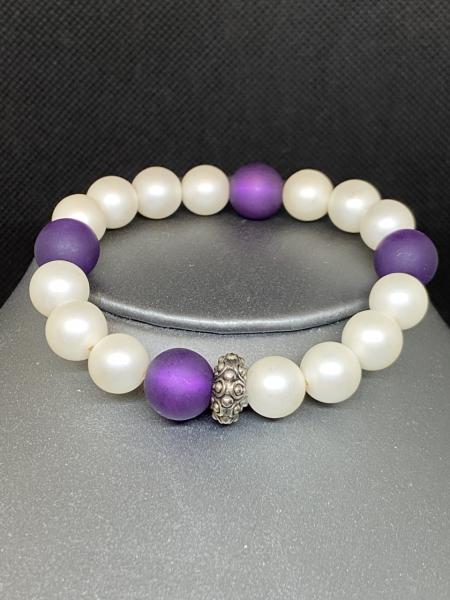 White and Purple Pearl Bracelet