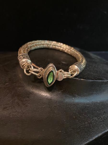Viking Knit Bracelet with Green Clasp picture