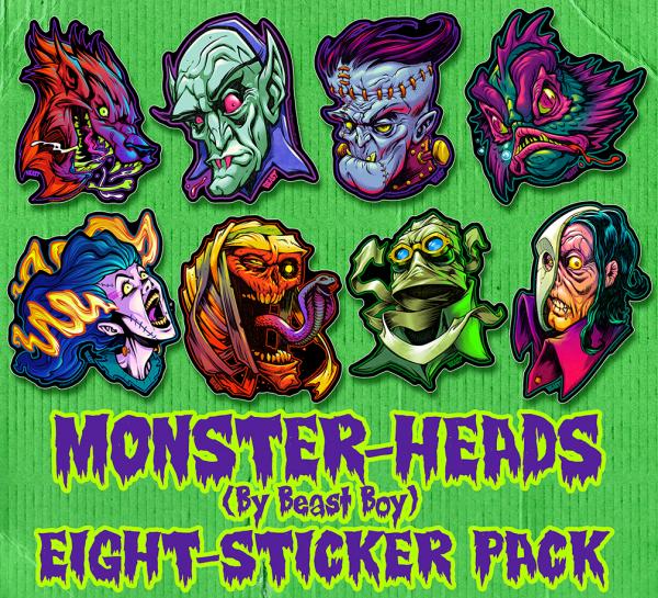 MONSTER-HEADS by BeastBoy Sticker Pack