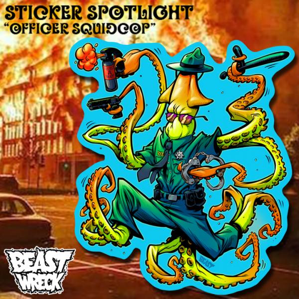 OFFICER SQUID-COP Stickers