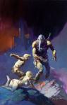 Autographed Man, the Endangered Species lithographic by Frank Frazetta