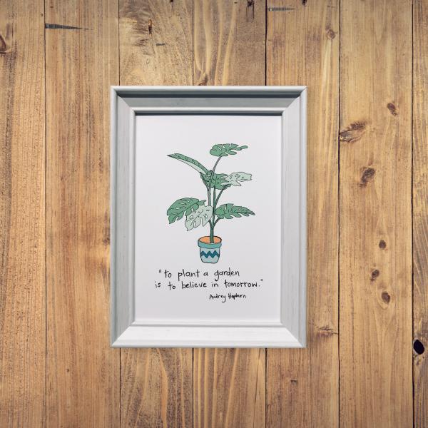 Plant a Garden Inspirational Desk Print